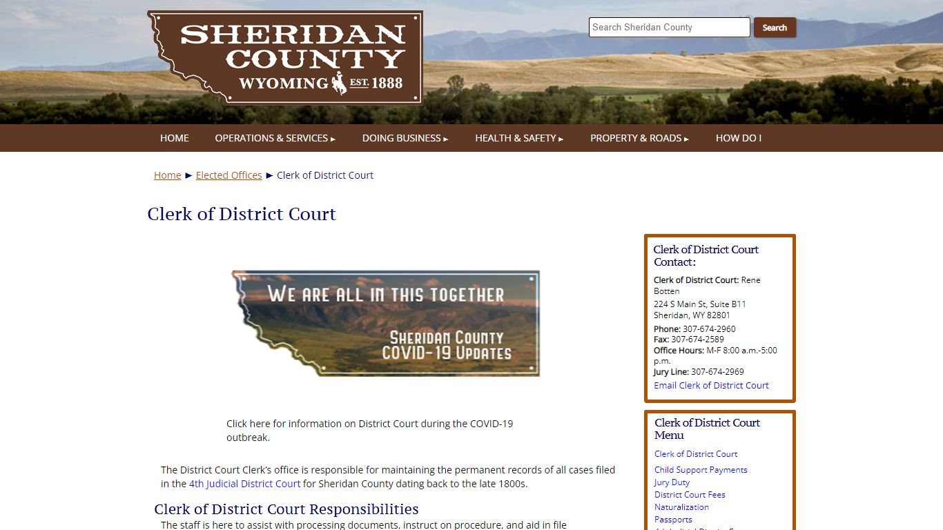 Clerk of District Court - Sheridan County Wyoming