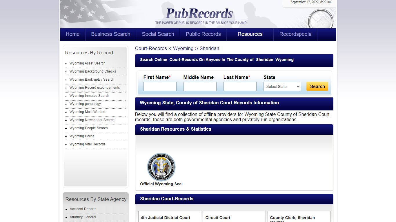 Sheridan County, Wyoming Court Records